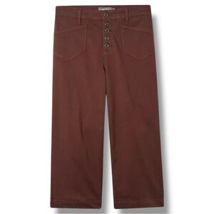 Torrid Crop Wide Leg Stretch Twill High Rise Patch Pocket Pant sz 28 puce NWT